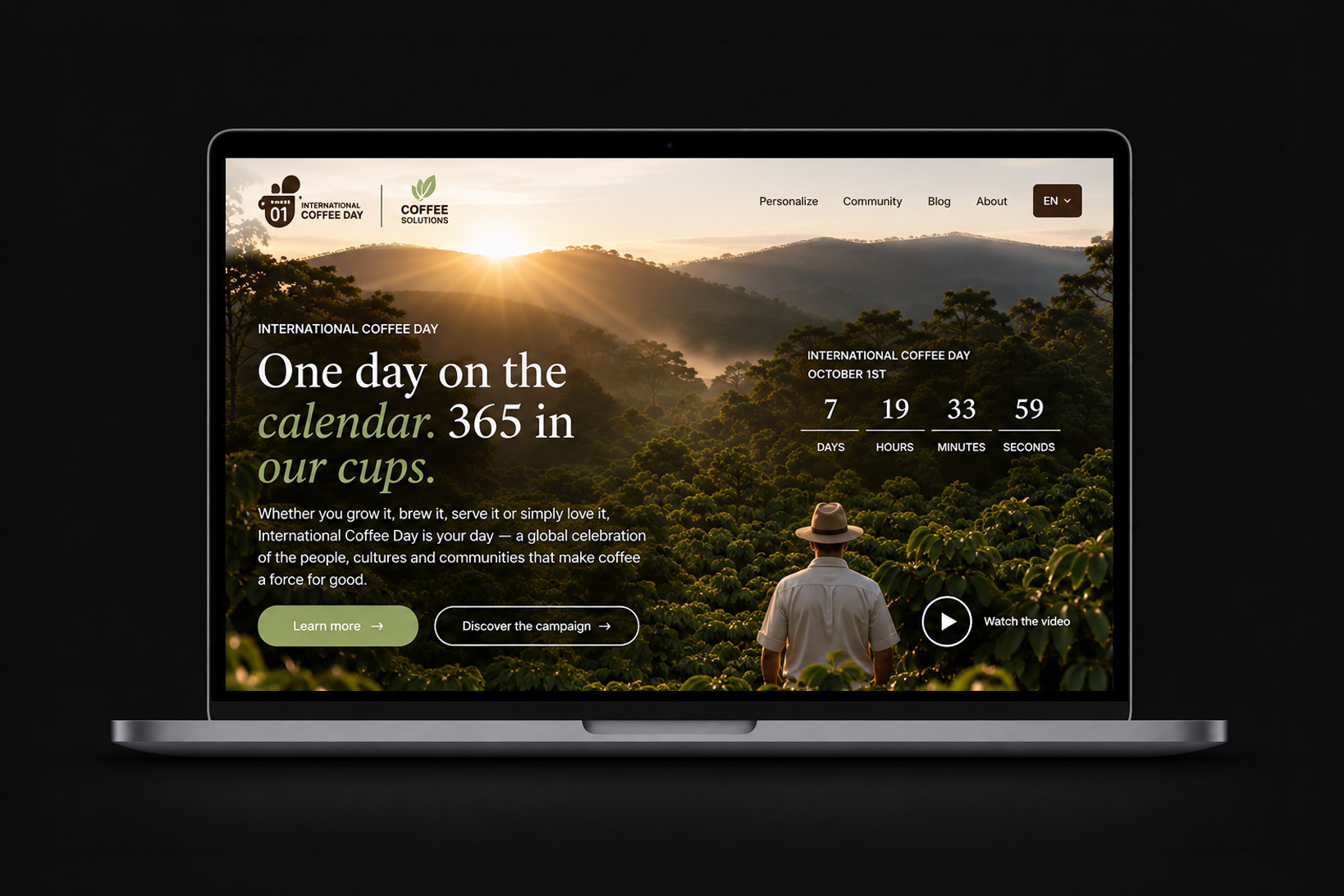 site responsivo international coffee day desktop